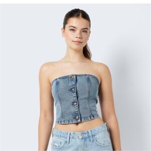 Noisy May Denim corset. Strapless. Size XS. Worn nice. Like new.